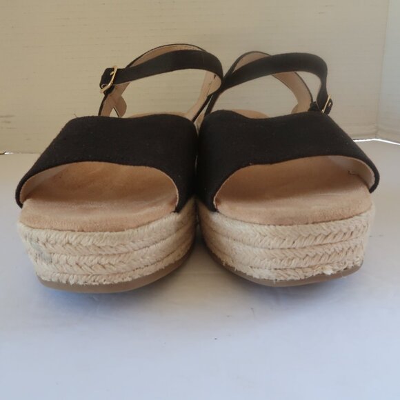 Old Navy Espadrille Wedge Black Sandals Sz 10 - Picture 6 of 15